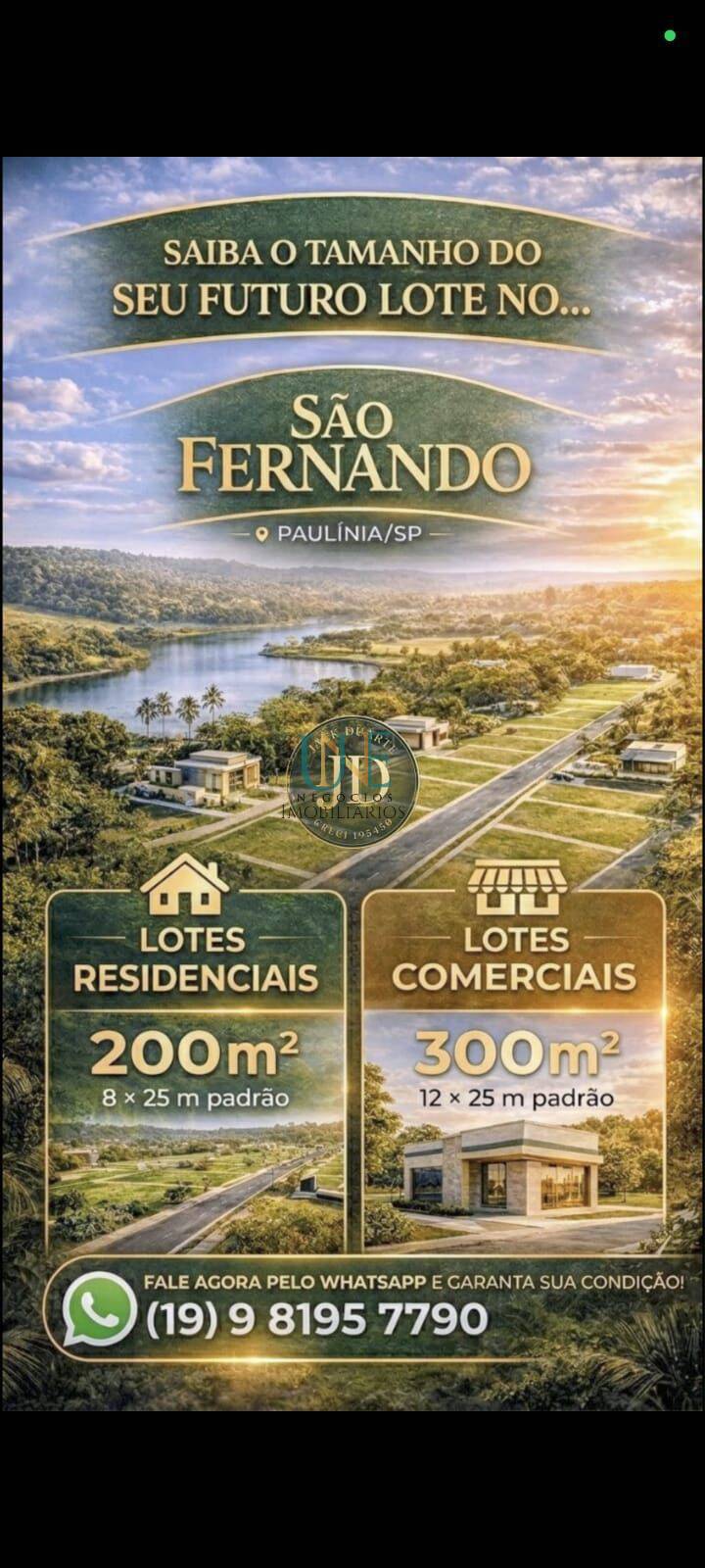 Terreno em Paulinia - Alto do São Fernando!